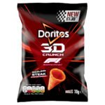 DORITOS 3D CRUNCH SIZZLING STEAK CRISPS PMP £1.35 70G