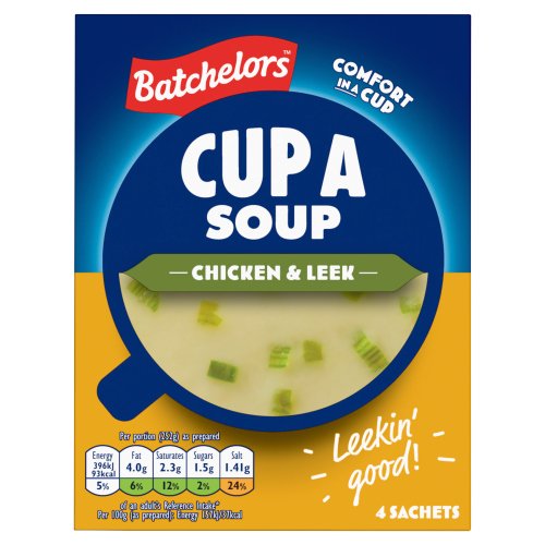 BATCHELORS CUP A SOUP CHICKEN & LEEK 4 SACHETS 86G/NFEU/