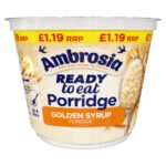 AMBROSIA READY TO EAT GOLDEN SYRUP PORRIDGE PMP £1.29 210G