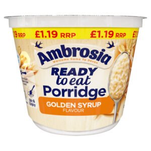 AMBROSIA READY TO EAT GOLDEN SYRUP PORRIDGE PMP £1.29 210G