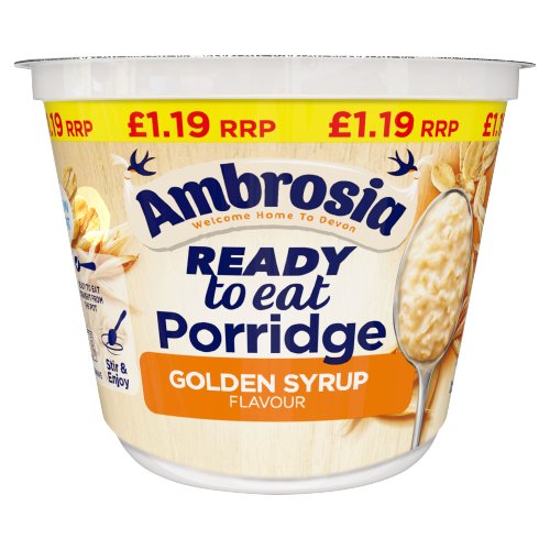 AMBROSIA READY TO EAT GOLDEN SYRUP PORRIDGE PMP £1.29 210G