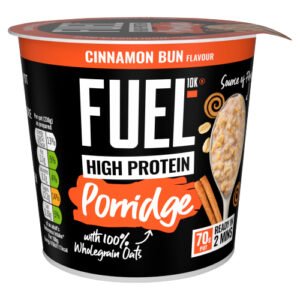 FUEL10K HIGH PROTEIN CINNAMON BUN PORRIDGE OAT CEREAL POT 70G