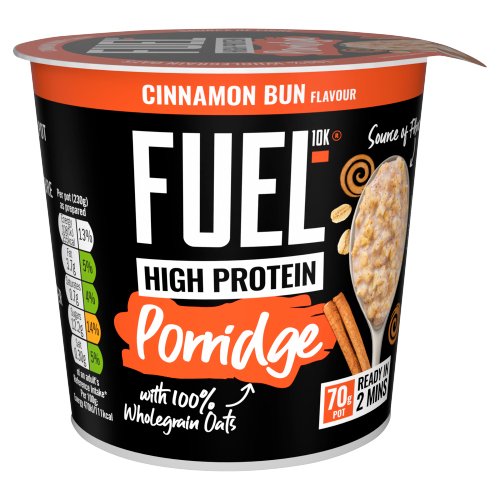 FUEL10K HIGH PROTEIN CINNAMON BUN PORRIDGE OAT CEREAL POT 70G