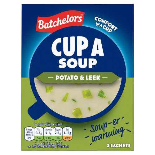BATCHELORS CUP A SOUP POTATO & LEEK 3 SACHETS 80G