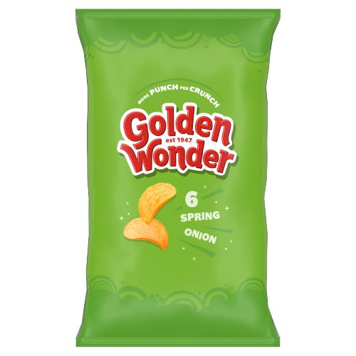 GOLDEN WONDER SPRING ONION 6PK 25G