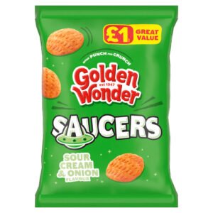 GOLDEN WONDER SAUCERS SOUR CREAM & ONION PMP £1.00 40G