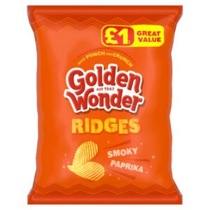 GOLDEN WONDER RIDGES SMOKY PAPRIKA PMP £1.00 57G
