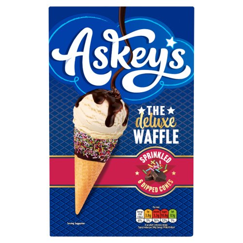 ASKEYS THE DELUXE WAFFLE SPRINKLED DIPPED CONES 6G