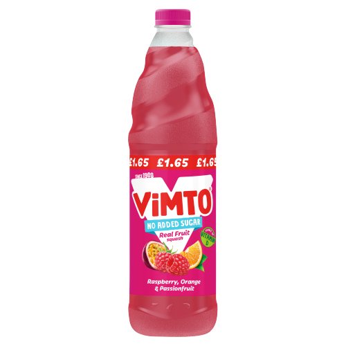 VIMTO SQUASH ORANGE, STRAWBERRY &LIME REAL FRUIT PMP £1.65 725ML