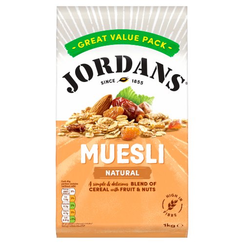 JORDANS NATURAL MUESLI BREAKFAST CEREAL 1KG