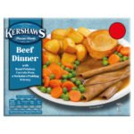 KERSHAWS HOMESTYLE BEEF DINNER WITH ROAST POTATOES, CARROTS, PEAS & A YORKSHIRE PUDDING PMP £2.75 400G