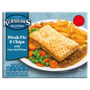 KERSHAWS CLASSIC STEAK PIE & CHIPS WITH CARROTS & PEAS PMP £2.75 400G