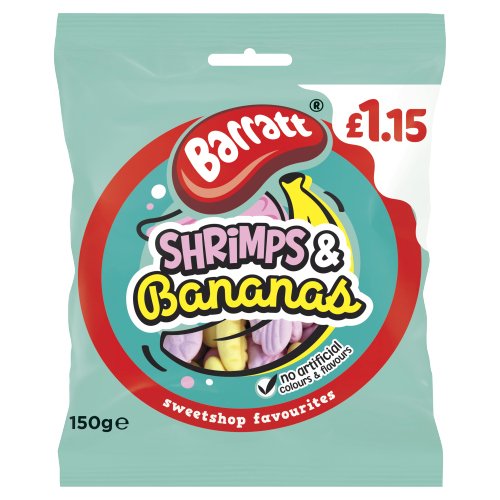BARRATT SHRIMPS & BANANAS PMP £1.15 150G