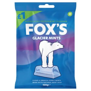 FOX'S REFRESHING PEPPERMINT FLAVOUR GLACIER MINTS PMP £1.00 100G