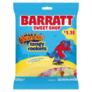 BARRATT SWEET SHOP WHAM TANGY ROCKETS PMP £1.15 120G