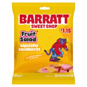 BARRATT SWEET SHOP FRUIT SALAD SQUISHY SUNBURST PMP £1.15 120G