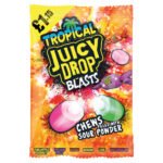 BAZOOKA JUICY DROP BLASTS TROPICAL PMP £1.15 12PK 120G