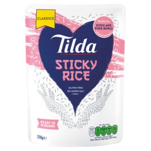 TILDA STEAMED STICKY MEDIUM GRAIN RICE 250G