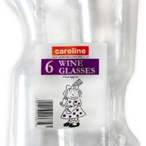 CAROLINE PLASTIC WINE GLASSES 6PACK