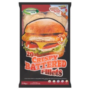 MEADOWVALE BATTERED CRISPY CHICKEN FILLETS 2.5KG