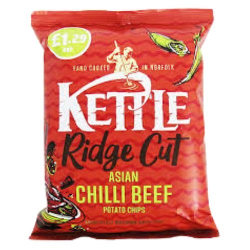 KETTLE ASIAN CHILLI BEEF RIDGE CRISPS PMP £1.29 80G