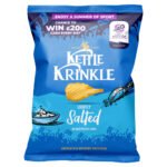 KETTLE KRINKLE LIGHTLY SALTED RIDGED POTATO CHIPS £1.29 80G
