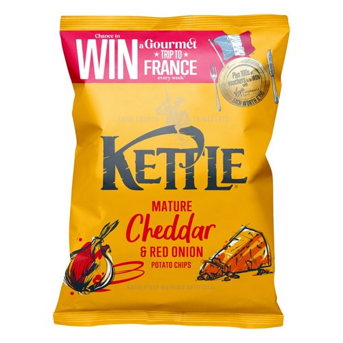 KETTLE MATURE CHEDDAR & RED ONIONCRISPS 40G