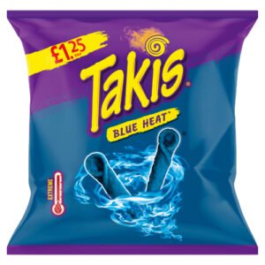 TAKIS BLUE HEAT CHILLI & LIME FLAVOUR CORN PMP £1.25 55G