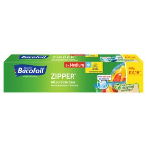 BACOFOIL 8X3LTR ZIPPER BAG PMP £2.19