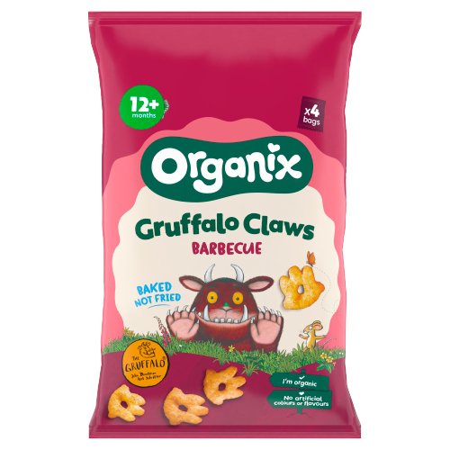 ORGANIX BARBEQUE GRUFFALO CLAWS TODDLER SNACK CORN PUFFS 12+MONTHS 4PK 15G