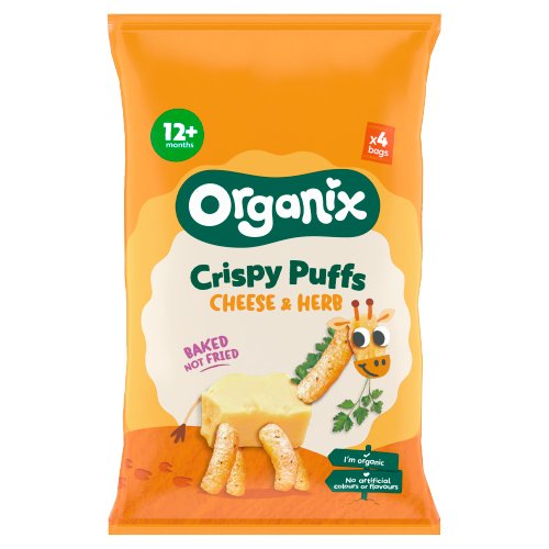 ORGANIX CHEESE & HERB ORGANIC FINGER CORN PUFFS 10+MONTHS 4PK 15G