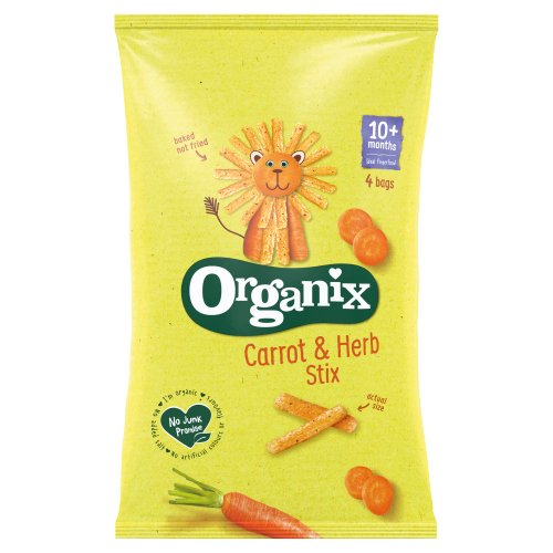 ORGANIX CARROT STIX & HERB TODDLER SNACK CORN PUFFS 10+MONTHS 4PK 15G