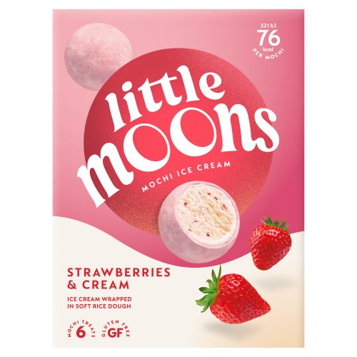 LITTLE MOONS STRAWBERRIES&CREAM MOCHI ICE CREAM 6PK