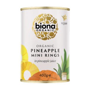 BIONA ORGANIC PINEAPPLE MINI RINGS IN PINEAPPLE JUICE 400G