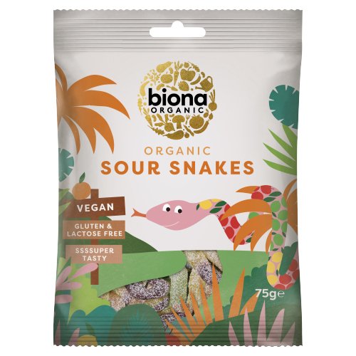 BIONA ORGANIC SOUR SNAKES 75G