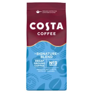 COSTA COFFEE SIGNATURE BLEND MEDIUM DECAF GROUND COFFEE 200G