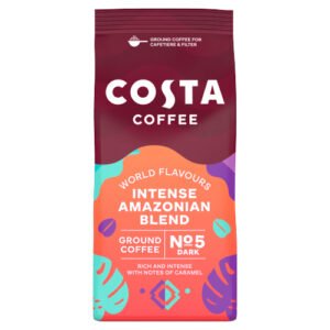 COSTA COFFEE INTENSE AMAZONIAN BLEND GROUND COFFEE BEANS 200G