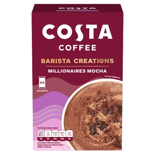 COSTA COFFEE BARISTA CREATIONS MILLIONAIRES MOCHA 6 X 23G (138G)