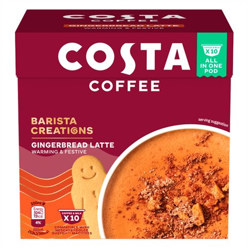 COSTA COFFEE BARISTA CREATIONS GINGERBREAD LATTE 10 X 16G (160G)