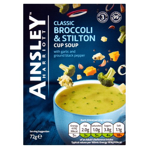 AINSLEY CLASSIC BROCCOLI & STILTON CUP SOUP 72G