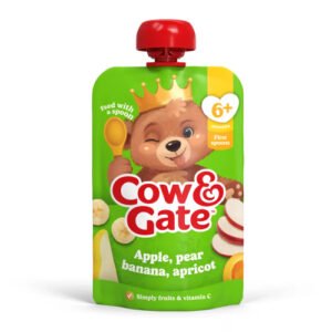 COW & GATE APPLE PEAR BANANA APRICOT POUCH 4M+ 100G