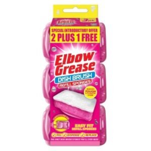 ELBOW GREASE PINK DISH BRUSH REFILL 3PK