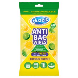 DUZZIT BIODEGRADABLE ANTI-BACTERIAL WIPES CITRUS FRESH 60S