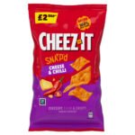 CHEEZ-IT CHEESE & CHILLI THIN & CRISPY BAKED SNACKS PMP £2.00 120G