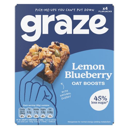 GRAZE LEMON & BLUEBERRY OAT BOOSTS 4PK 120G
