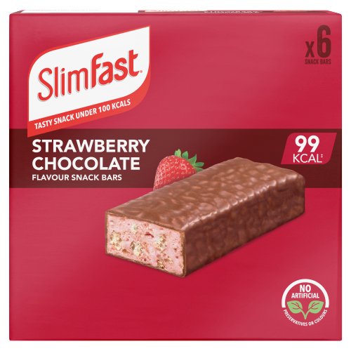 SLIMFAST STRAWBERRY CHOC SNACK BARS 6 X 25G (150G)