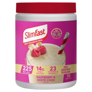 SLIMFAST RASPBERRY & WHITE CHOC FLAVOUR SHAKE 365G