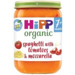 HIPP ORGANIC SPAGHETTI WITH TOMATOES MOZZARELLA BABY FOOD JAR 7+ MONTHS PMP £1.15 190G