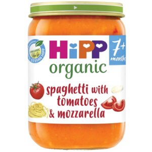 HIPP ORGANIC SPAGHETTI WITH TOMATOES MOZZARELLA BABY FOOD JAR 7+ MONTHS PMP £1.15 190G