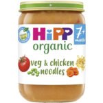 HIPP ORGANIC VEG & CHICKEN NOODLES BABY FOOD JAR 7+ MONTHS PMP £1.15 190G